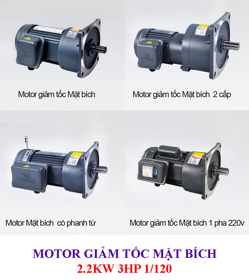 Motor giảm tốc mặt bích 2.2Kw 3Hp 1/120