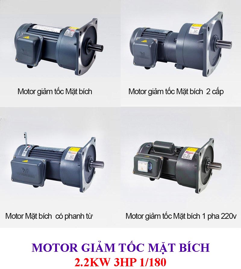 Motor giảm tốc mặt bích 2.2Kw 3Hp 1/180