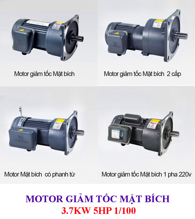 Motor giảm tốc mặt bích 3.7Kw 5Hp 1/100