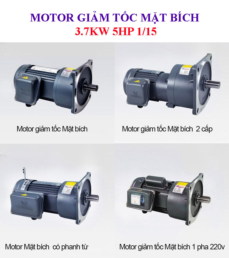 Motor giảm tốc mặt bích 3.7Kw 5Hp 1/15