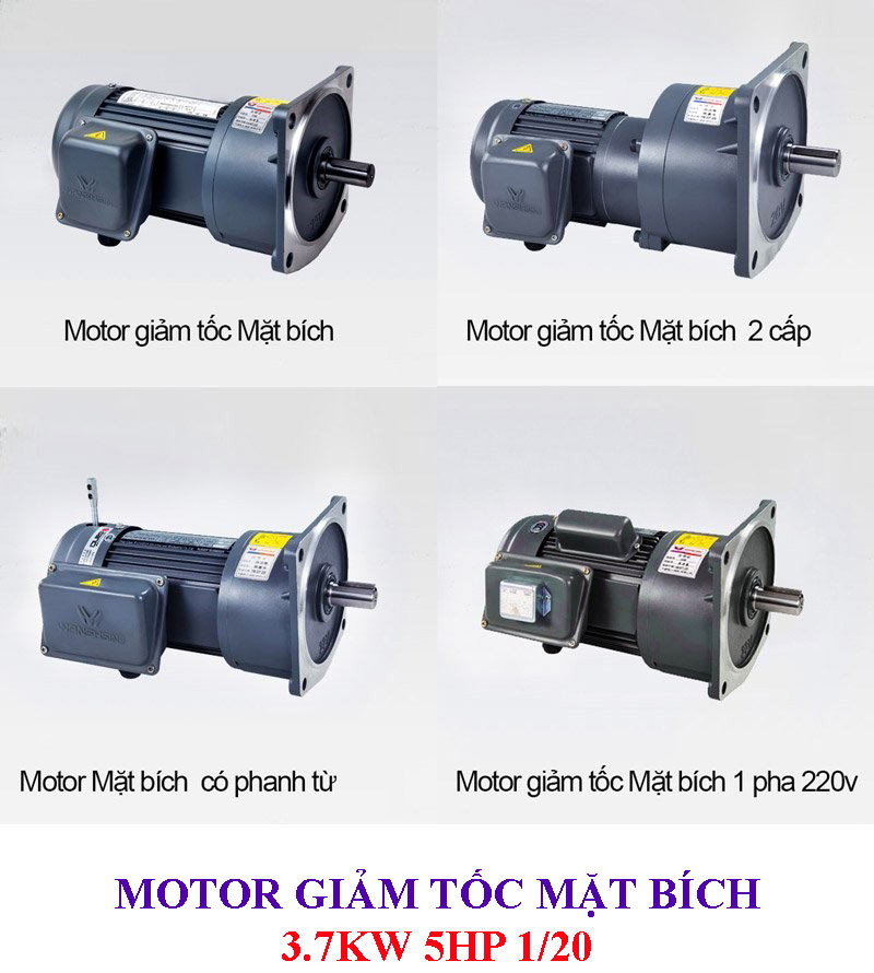 Motor giảm tốc mặt bích 3.7KW 5Hp 1/20