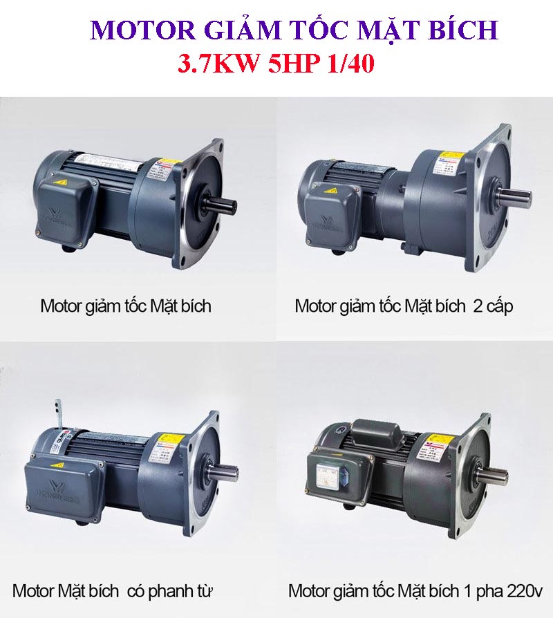 Motor giảm tốc mặt bích 3.7Kw 5Hp 1/40