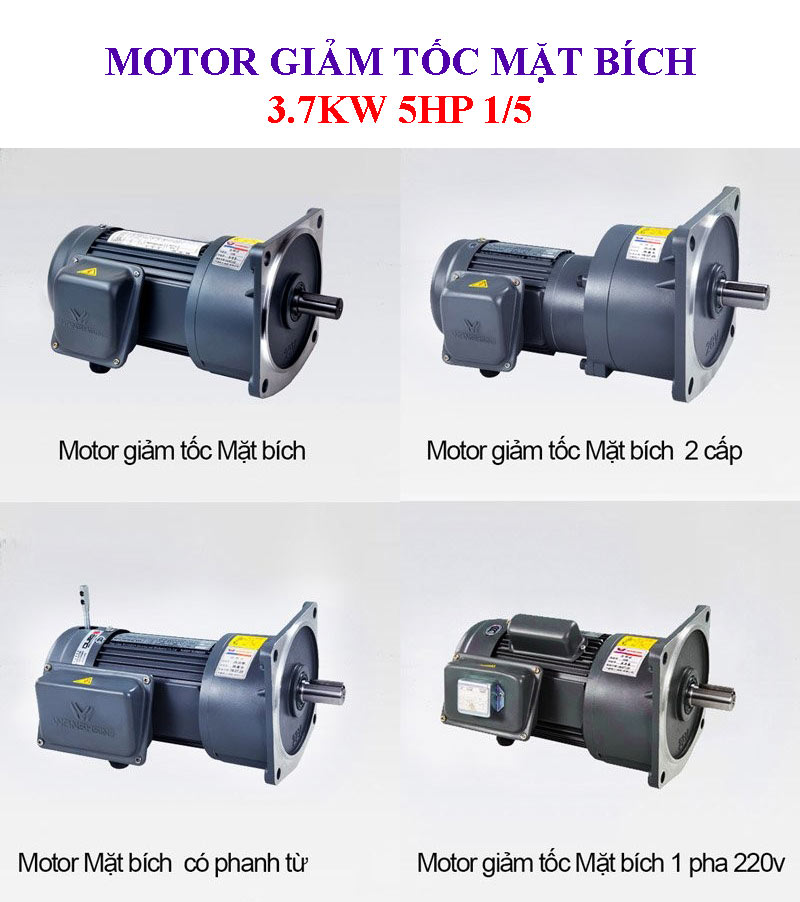 Motor giảm tốc mặt bích 3.7Kw 5Hp 1/5