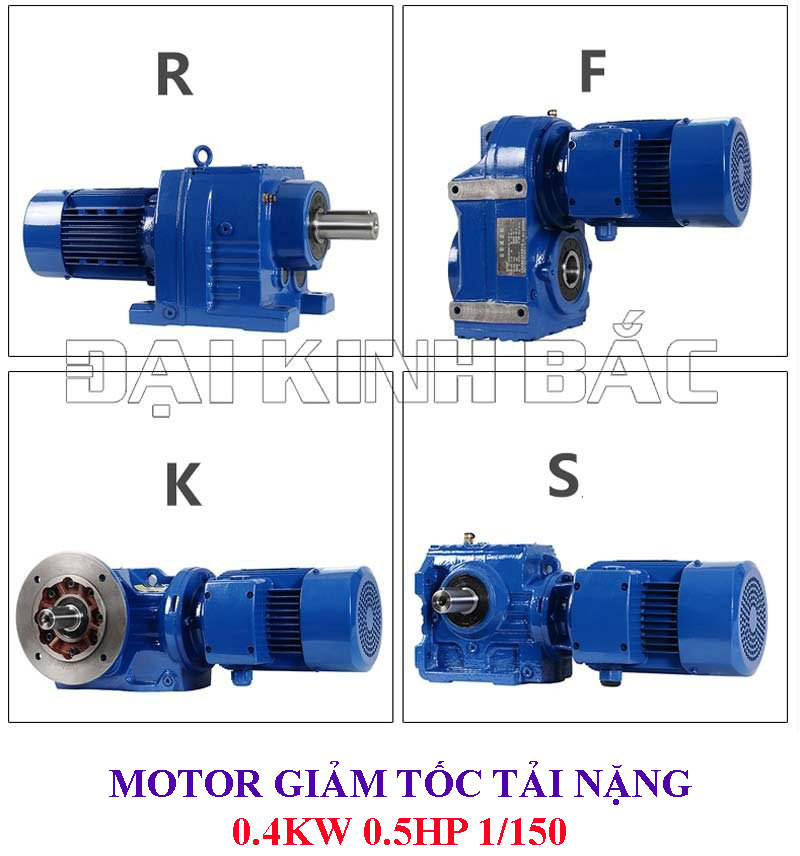 Motor giảm tốc dùng cho tải nặng 0.4kw 0.5hp 1/150