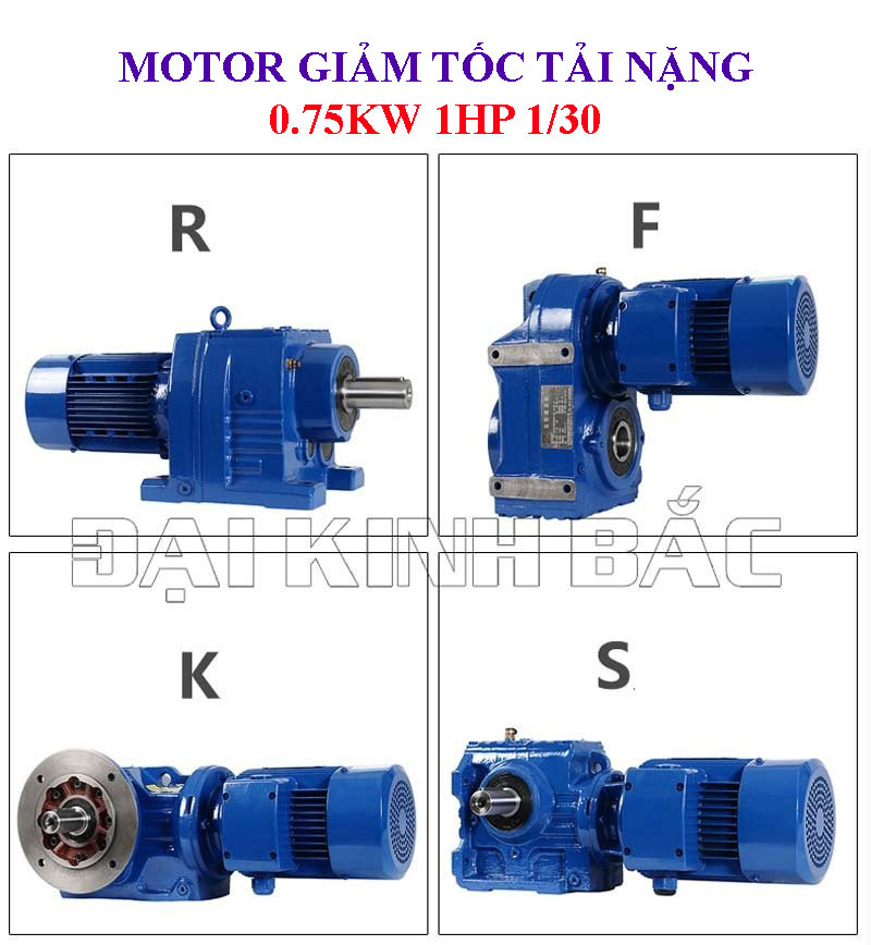 Motor giảm tốc tải nặng 0.75kw 1HP 1/30