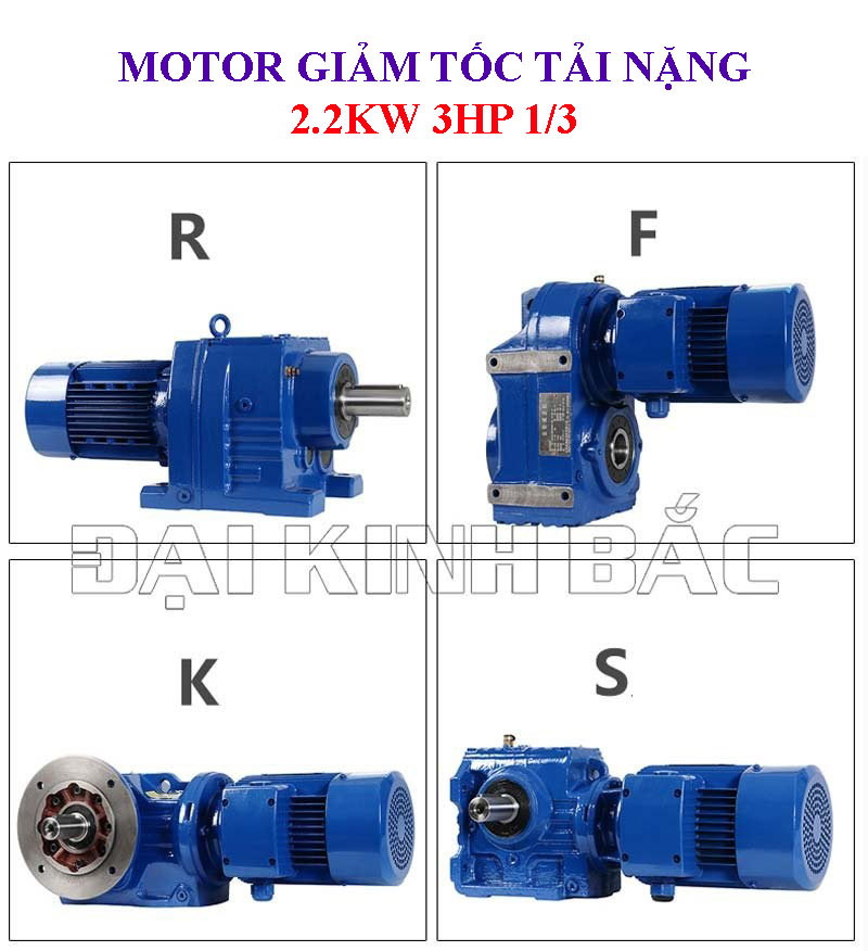 Motor giảm tốc tải nặng 2.2Kw 3Hp 1/3