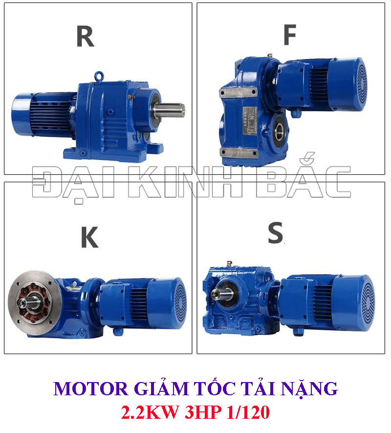 Motor giảm tốc tải nặng 2.2Kw 3Hp 1/120