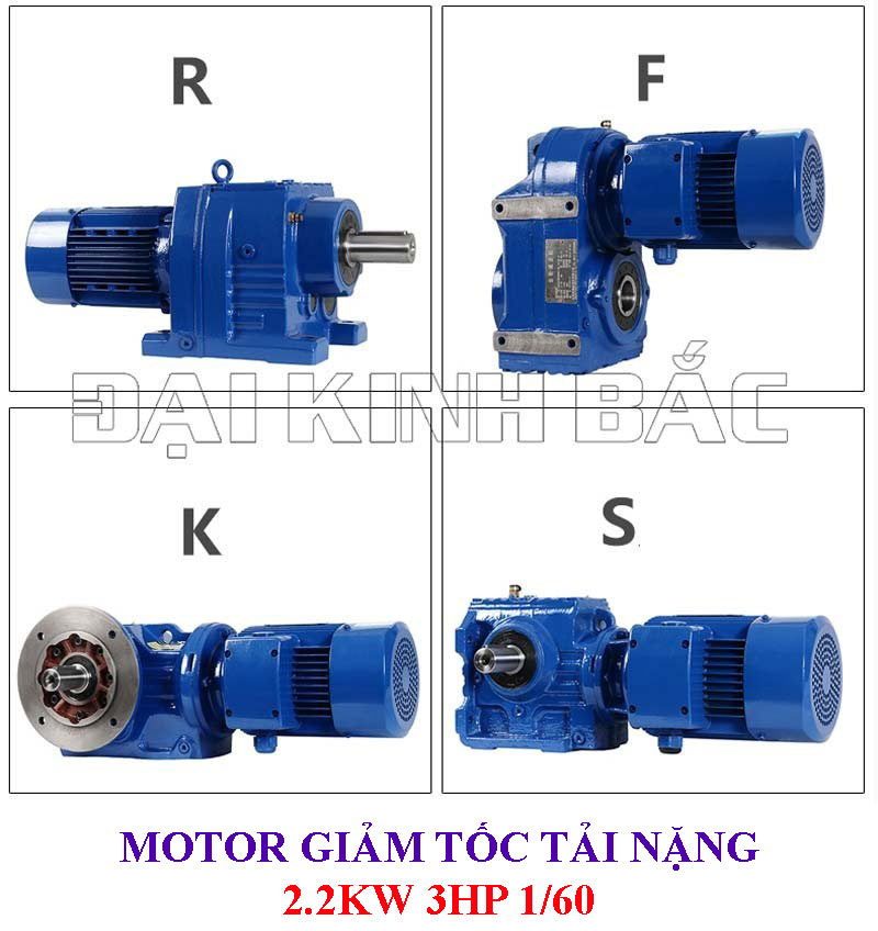 Motor giảm tốc tải nặng 2.2Kw 3HP 1/60