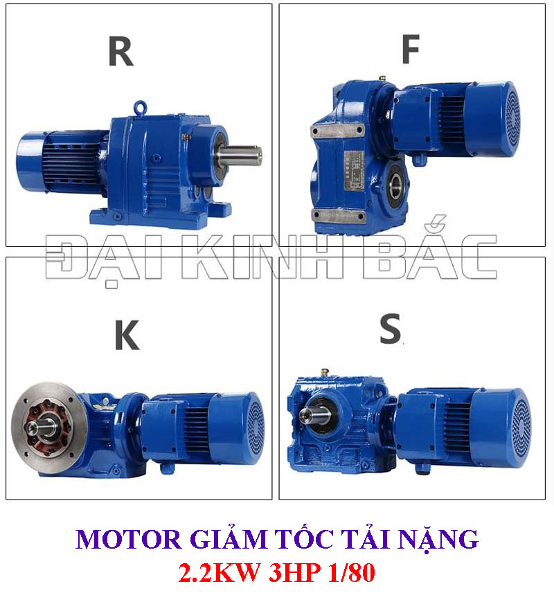 Motor giảm tốc tải nặng 2.2kw 3hp 1/80