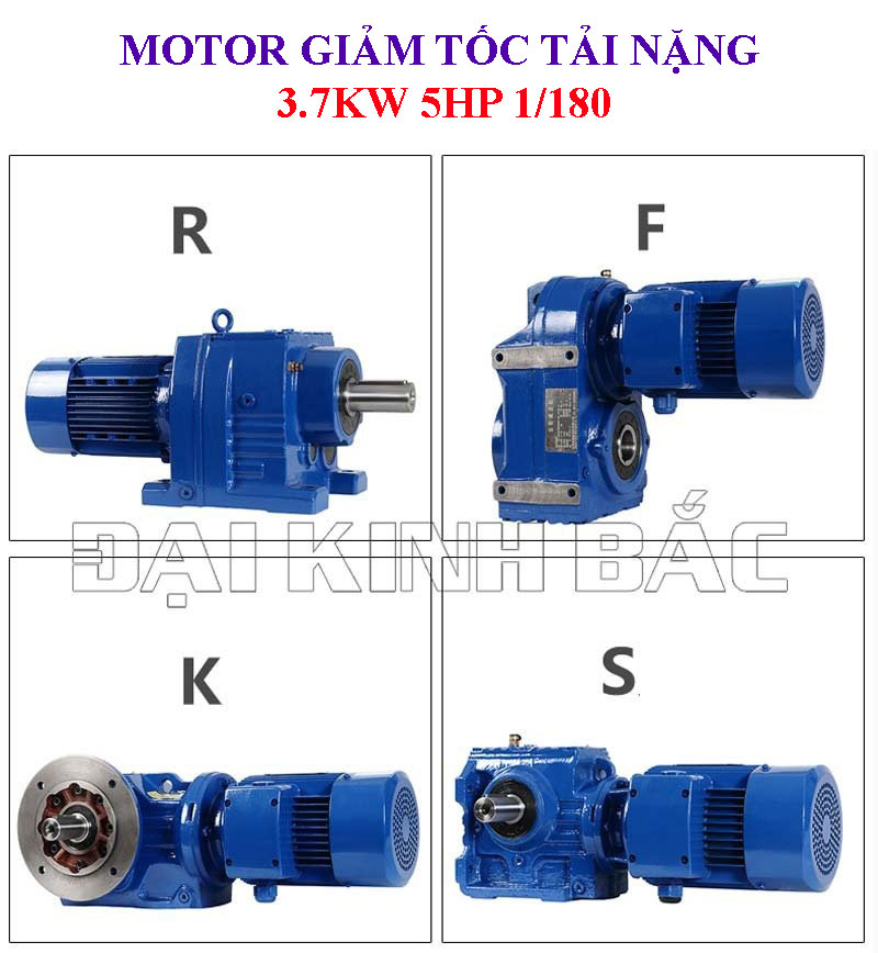 Motor giảm tốc tải nặng 3.7Kw 5Hp 1/180