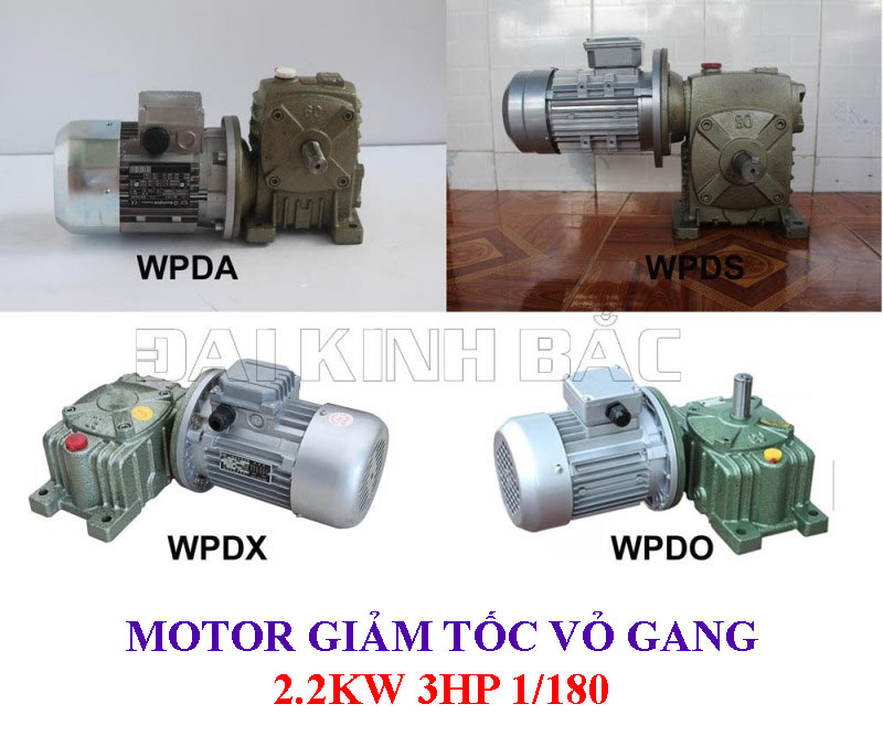 Motor giảm tốc vỏ gang 2.2Kw 3Hp 1/180