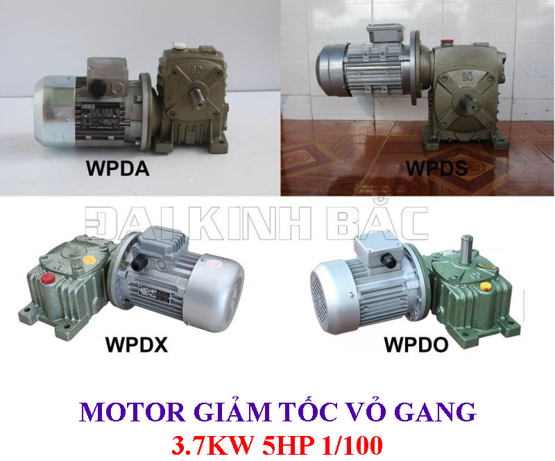 Motor giảm tốc vỏ gang 3.7Kw 5Hp 1/100