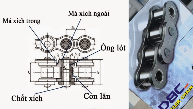 cấu tạo của xích công nghiệp DBC