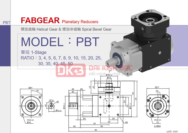 Hộp số giảm tốc hành tinh PBT Liming