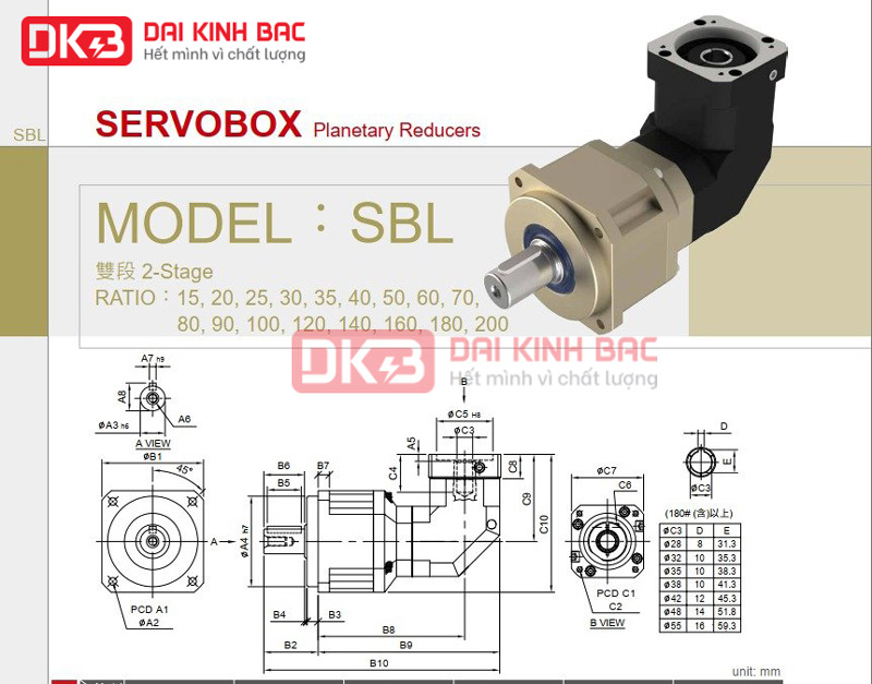 Hộp số giảm tốc hành tinh SBL Liming