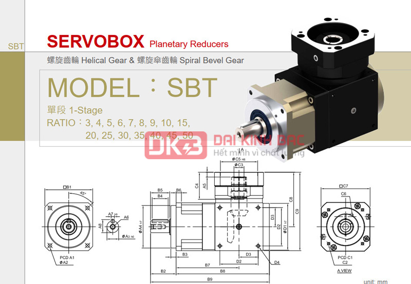 Hộp số giảm tốc hành tinh SBT Liming