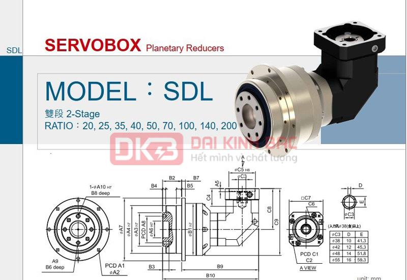 Hộp số giảm tốc hành tinh SDL Liming