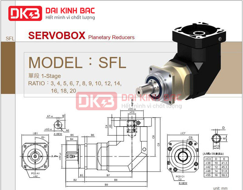 Hộp số giảm tốc hành tinh SFL Liming