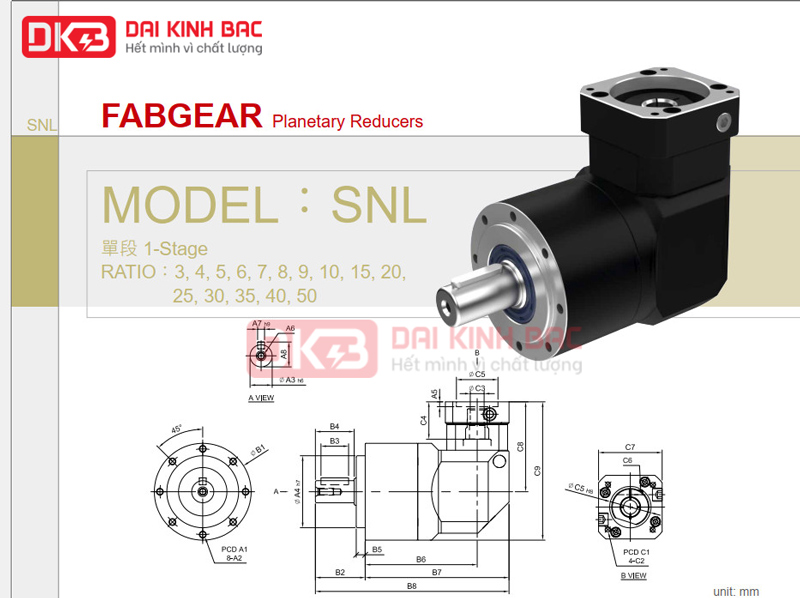 Hộp số giảm tốc hành tinh SNL Liming