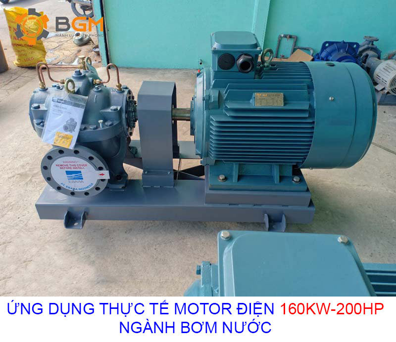 ung dung thuc te motor dien 160kw 200hp