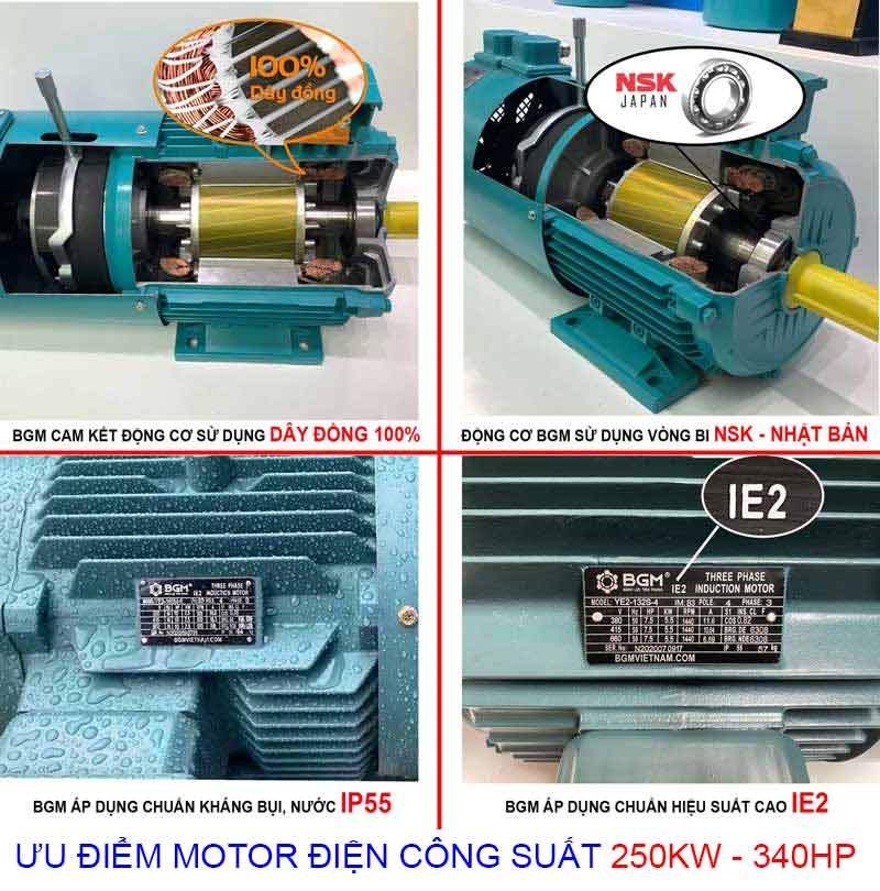 uu diem motor dien cong suat 250kw 340hp