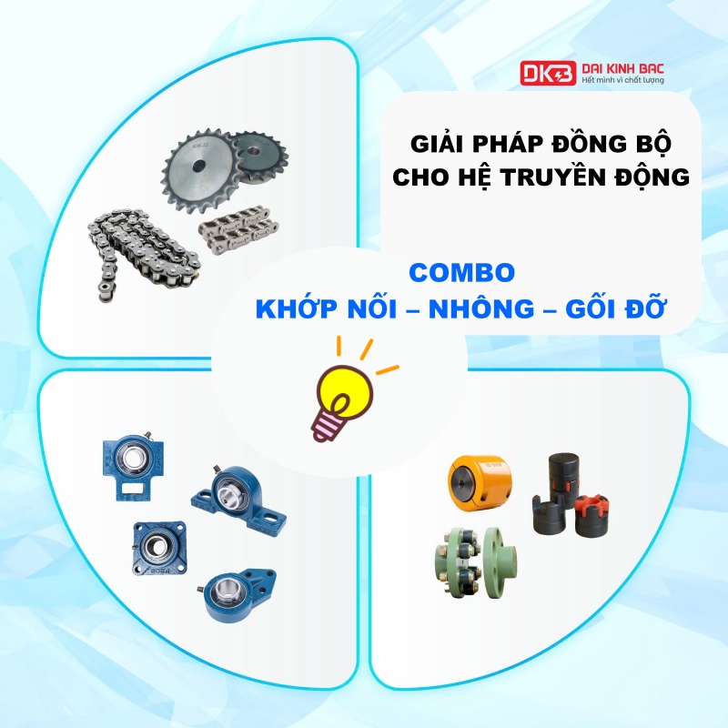 COMBO KHỚP NỐI – NHÔNG XÍCH – GỐI ĐỠ: GIẢI PHÁP ĐỒNG BỘ CHO HỆ TRUYỀN ĐỘNG