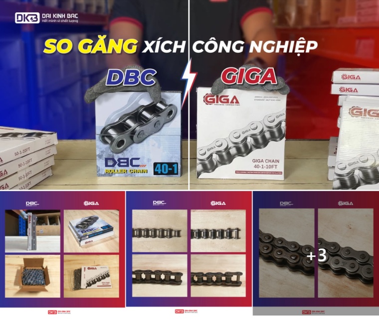 SO SÁNH ĐỘ DÀY GIỮA XÍCH GIGA VÀ DBC