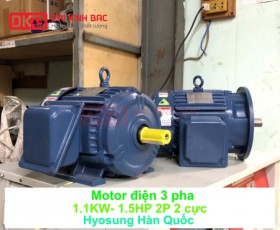 MOTOR ĐIỆN 3 PHA 1.1KW- 1.5HP 2P 2 CỰC HYOSUNG HÀN QUỐC