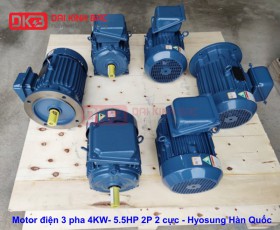 MOTOR ĐIỆN 3 PHA 4KW- 5.5HP 2P 2 CỰC HYOSUNG HÀN QUỐC