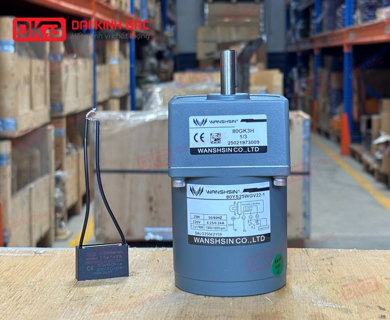 MOTOR GIẢM TỐC MINI WANSHSIN 25W 80YS25WGV22 + 80GK-3-H
