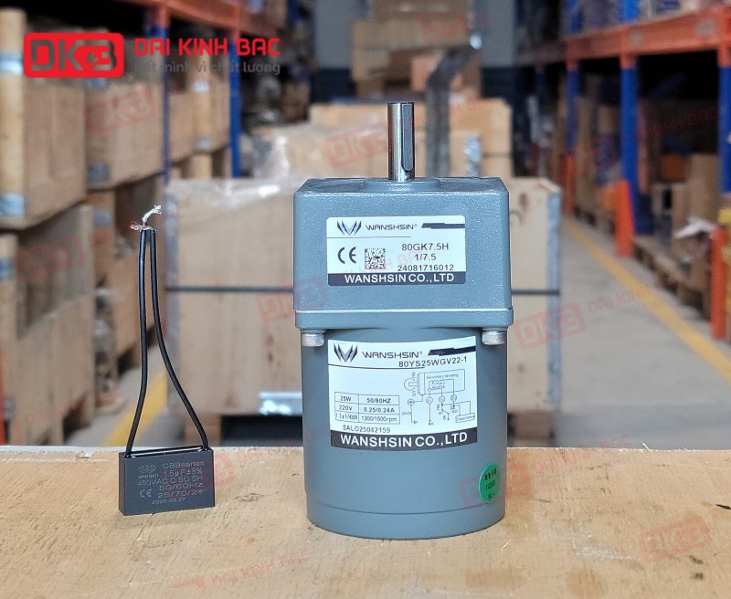 MOTOR GIẢM TỐC MINI WANSHSIN 25W 80YS25WGV22 + 80GK-7.5-H